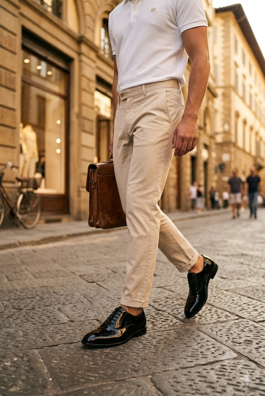 Men Patent Black Formals Shoes