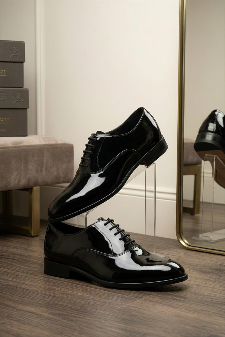 Men Patent Black Formals Shoes